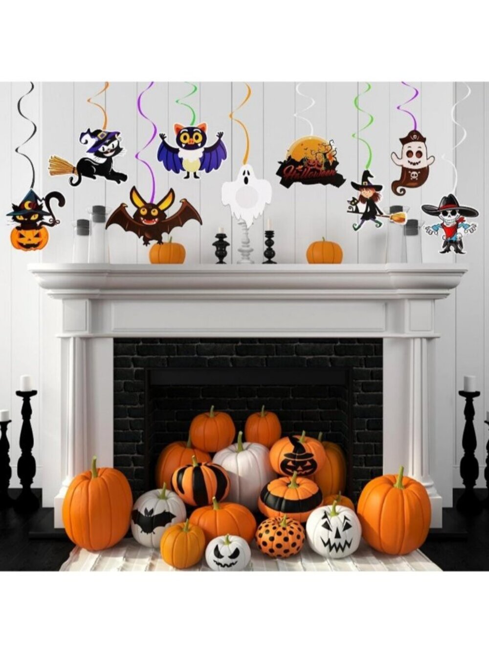36pcs Halloween Hanging Swirl Decorations Colorful Halloween Ceiling Ornaments - Picture 5 of 6